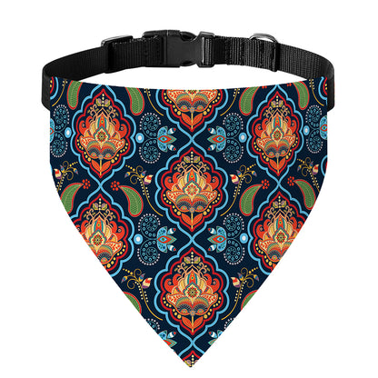 Indian Floral Paisley Pattern Print Over The Collar Dog Bandana