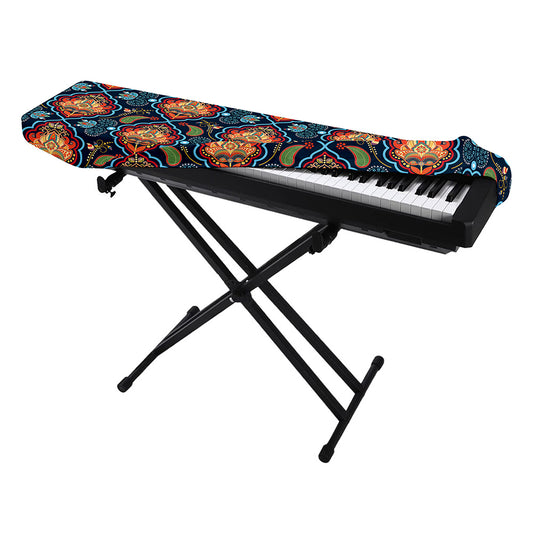 Indian Floral Paisley Pattern Print Piano Keyboard Cover