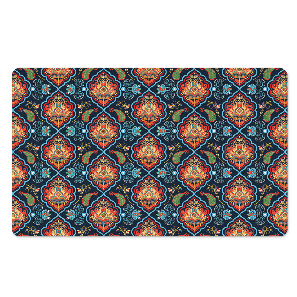 Indian Floral Paisley Pattern Print Polyester Doormat