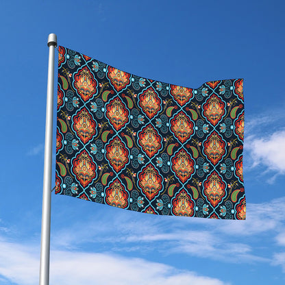 Indian Floral Paisley Pattern Print Polyester Flag