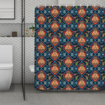 Indian Floral Paisley Pattern Print Polyester Shower Curtain