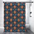 Indian Floral Paisley Pattern Print Premium Shower Curtain