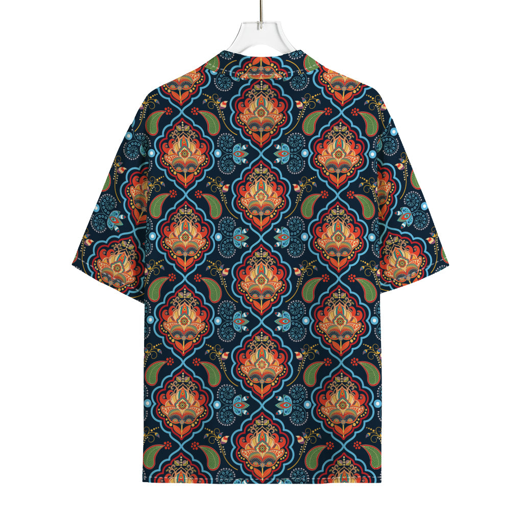 Indian Floral Paisley Pattern Print Rayon Hawaiian Shirt
