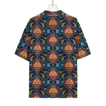 Indian Floral Paisley Pattern Print Rayon Hawaiian Shirt