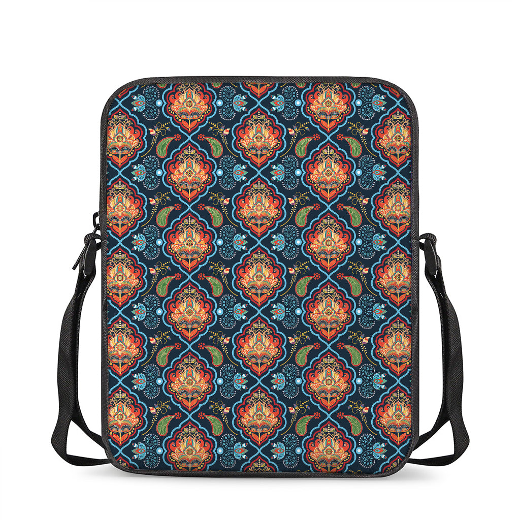 Indian Floral Paisley Pattern Print Rectangular Crossbody Bag