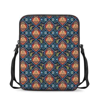 Indian Floral Paisley Pattern Print Rectangular Crossbody Bag