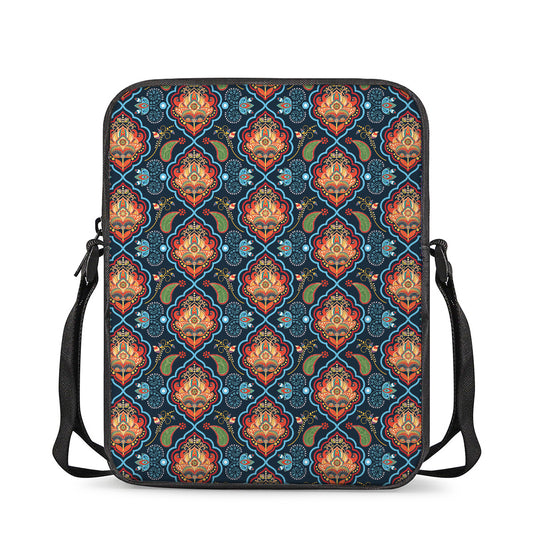 Indian Floral Paisley Pattern Print Rectangular Crossbody Bag