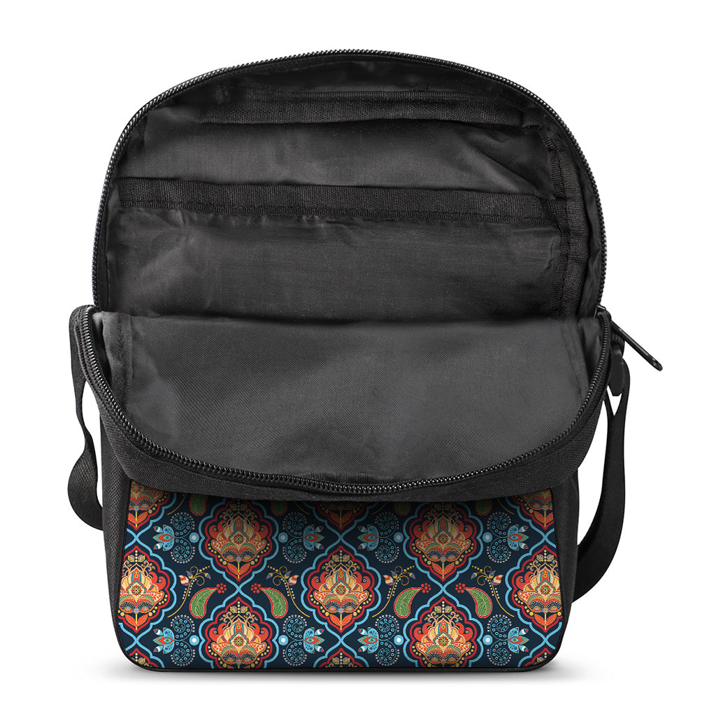 Indian Floral Paisley Pattern Print Rectangular Crossbody Bag