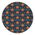 Indian Floral Paisley Pattern Print Round Floor Mat
