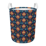Indian Floral Paisley Pattern Print Round Laundry Basket