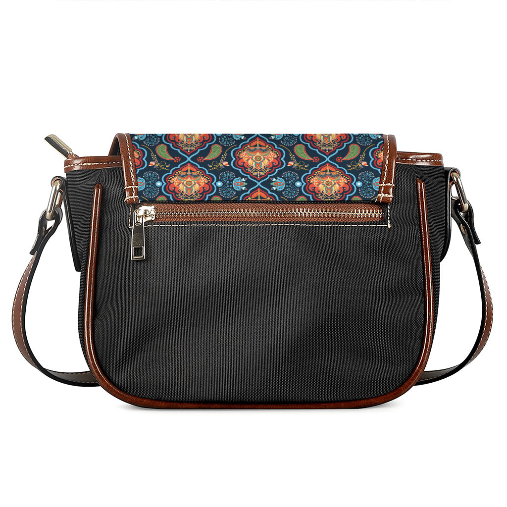 Indian Floral Paisley Pattern Print Saddle Bag