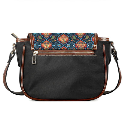 Indian Floral Paisley Pattern Print Saddle Bag