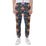 Indian Floral Paisley Pattern Print Scuba Joggers