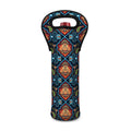 Indian Floral Paisley Pattern Print Single Neoprene Wine Tote