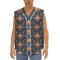 Indian Floral Paisley Pattern Print Sleeveless Baseball Jersey
