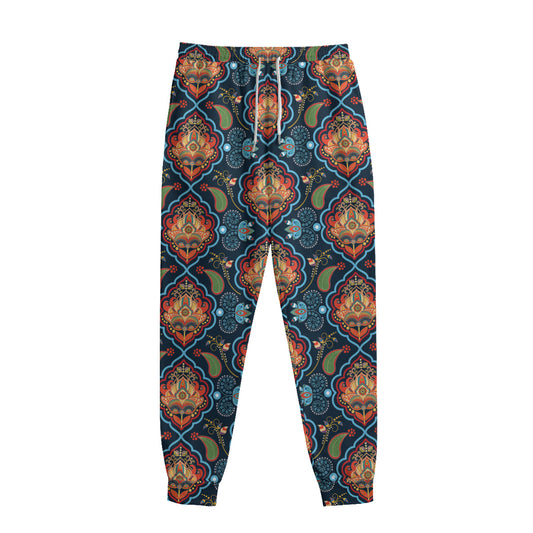 Indian Floral Paisley Pattern Print Sweatpants