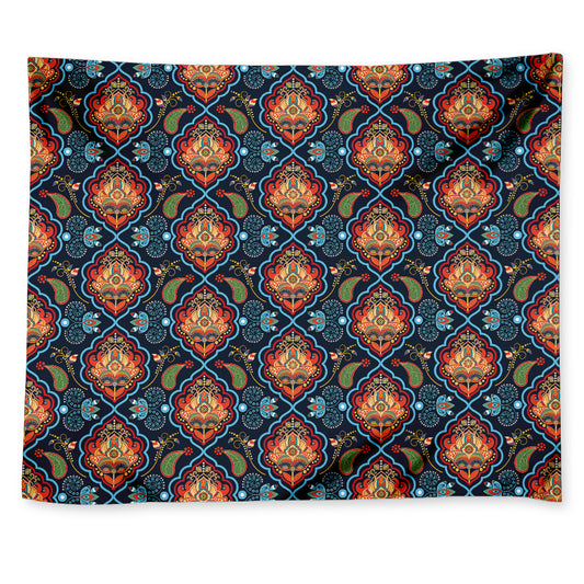 Indian Floral Paisley Pattern Print Tapestry