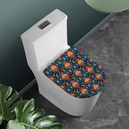 Indian Floral Paisley Pattern Print Toilet Lid Cover