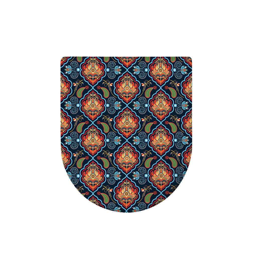 Indian Floral Paisley Pattern Print Toilet Lid Cover
