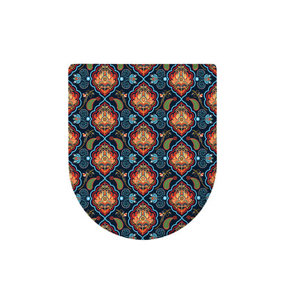 Indian Floral Paisley Pattern Print Toilet Lid Cover