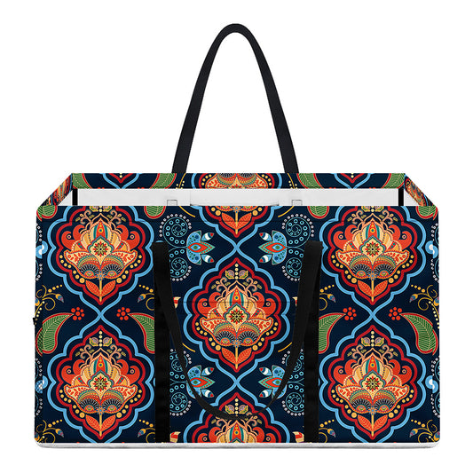 Indian Floral Paisley Pattern Print Utility Tote Bag
