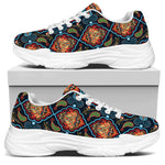 Indian Floral Paisley Pattern Print White Chunky Shoes