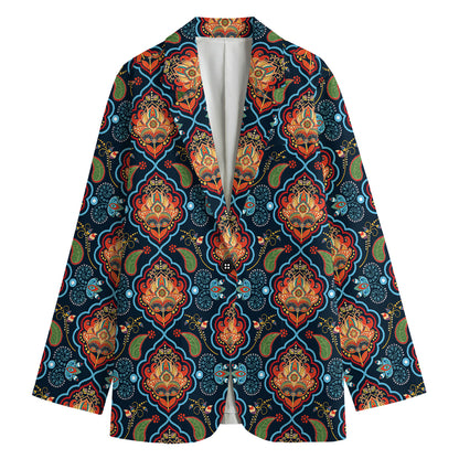 Indian Floral Paisley Pattern Print Women's Blazer
