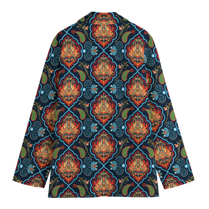 Indian Floral Paisley Pattern Print Women's Blazer