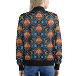 Indian Floral Paisley Pattern Print Women's Bomber Jacket