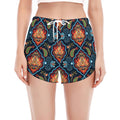 Indian Floral Paisley Pattern Print Women's Split Running Shorts