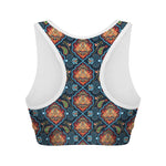 Indian Floral Paisley Pattern Print Women's Sports Bra