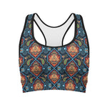 Indian Floral Paisley Pattern Print Women's Sports Bra