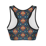 Indian Floral Paisley Pattern Print Women's Sports Bra
