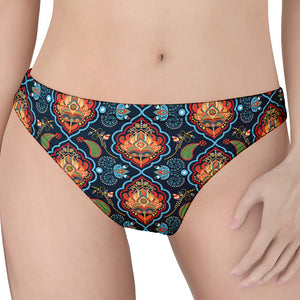 Indian Floral Paisley Pattern Print Women's Thong