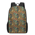 Indian Floral Patchwork Pattern Print 17 Inch Backpack