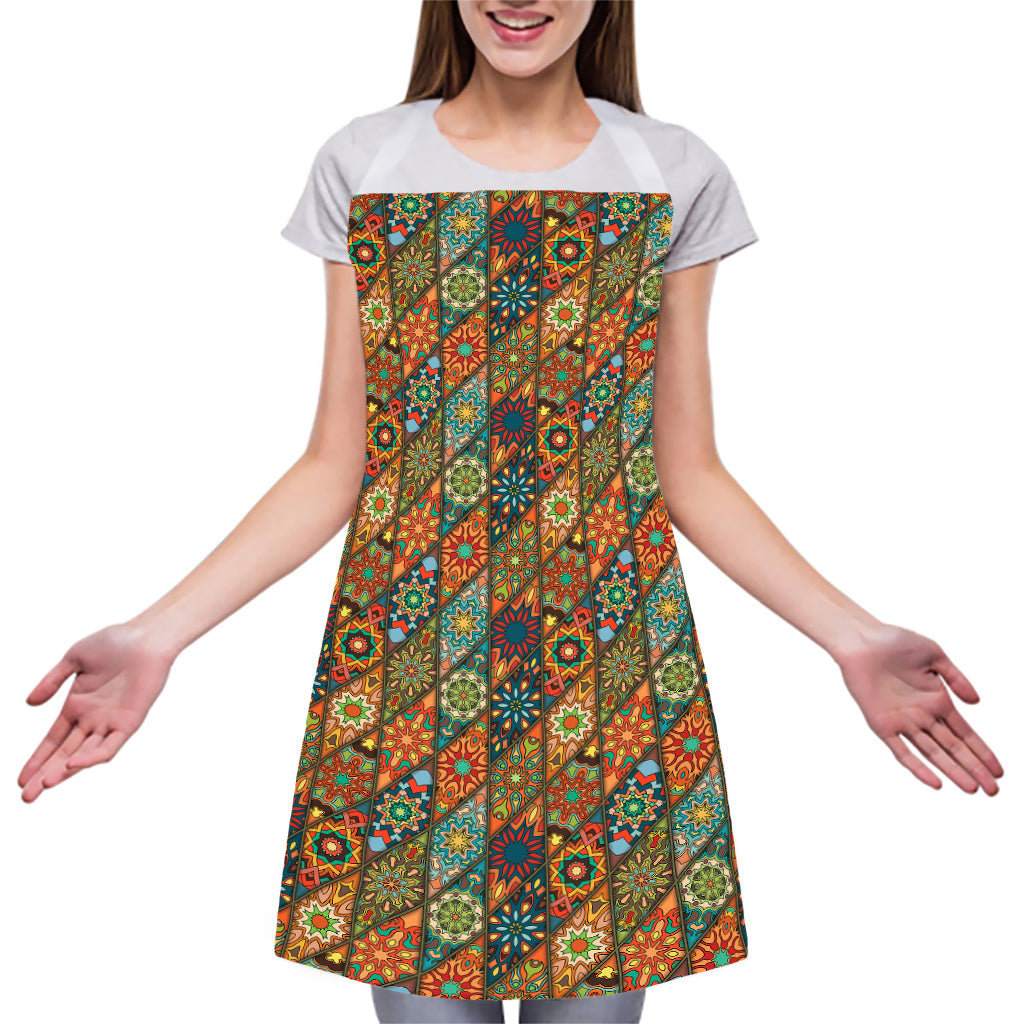 Indian Floral Patchwork Pattern Print Adjustable Apron