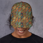Indian Floral Patchwork Pattern Print Baseball Cap