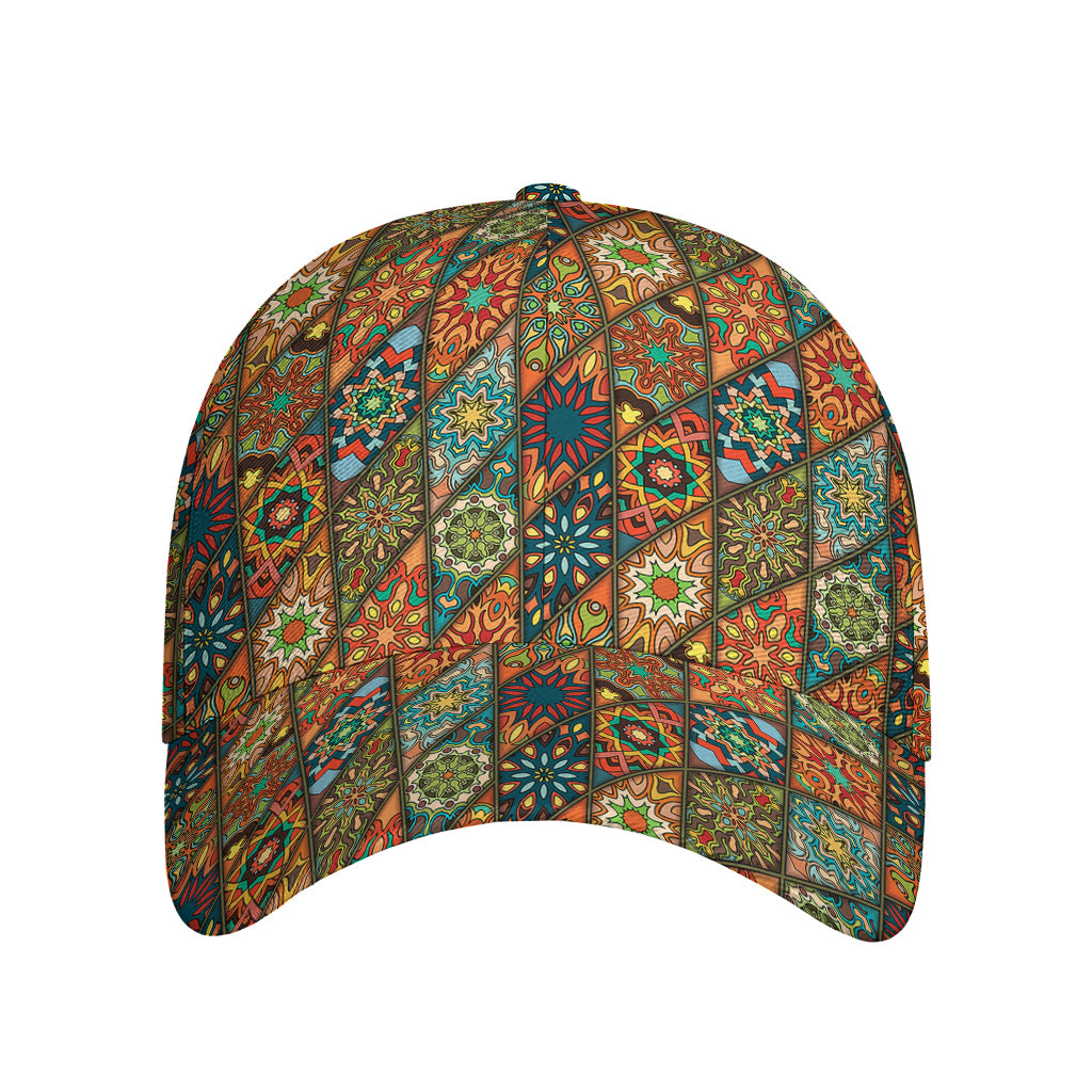 Indian Floral Patchwork Pattern Print Baseball Cap