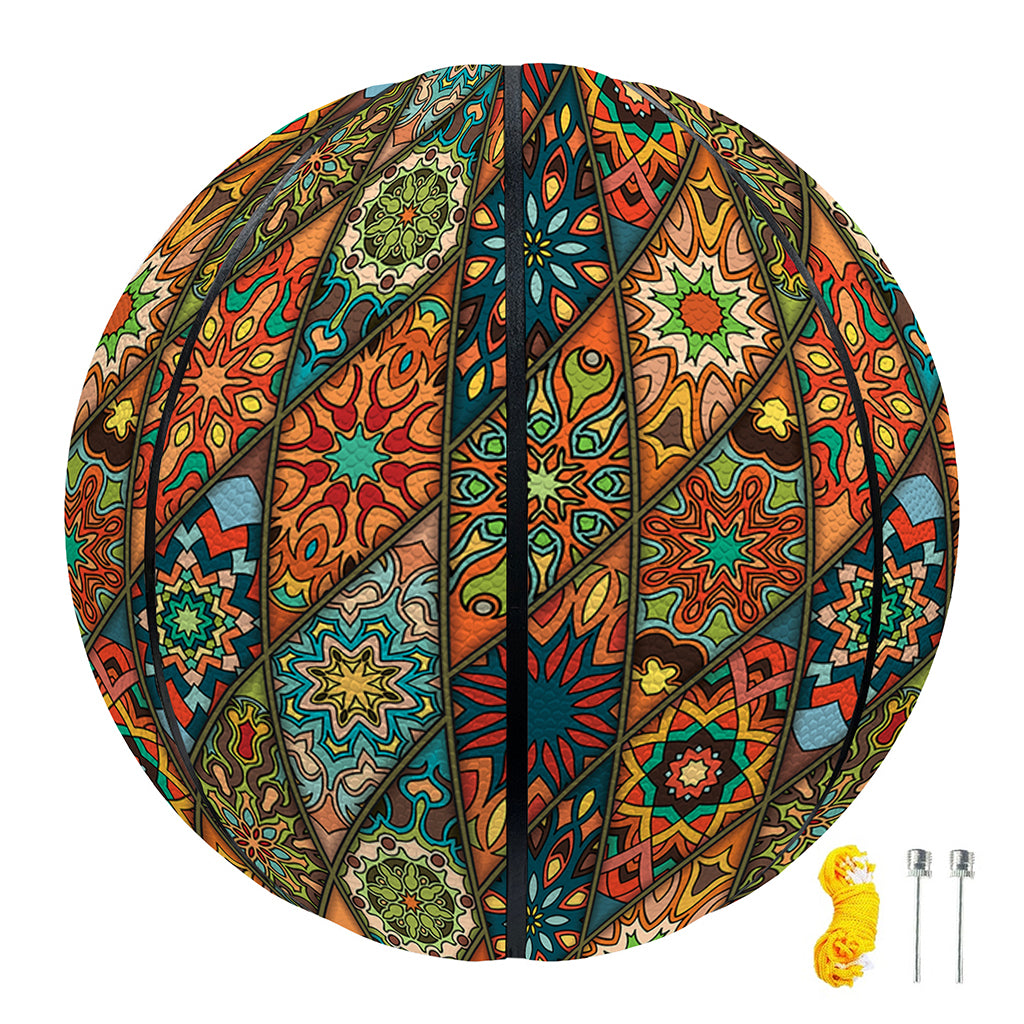 Indian Floral Patchwork Pattern Print Basketball