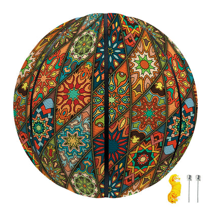 Indian Floral Patchwork Pattern Print Basketball