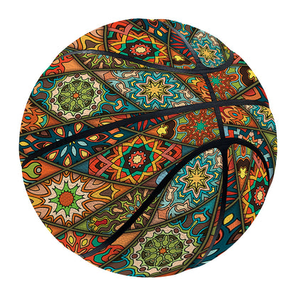 Indian Floral Patchwork Pattern Print Basketball