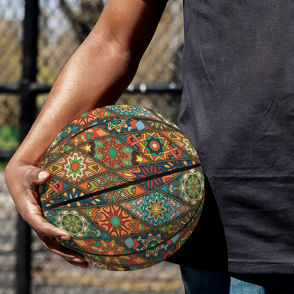 Indian Floral Patchwork Pattern Print Basketball