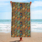 Indian Floral Patchwork Pattern Print Beach Towel