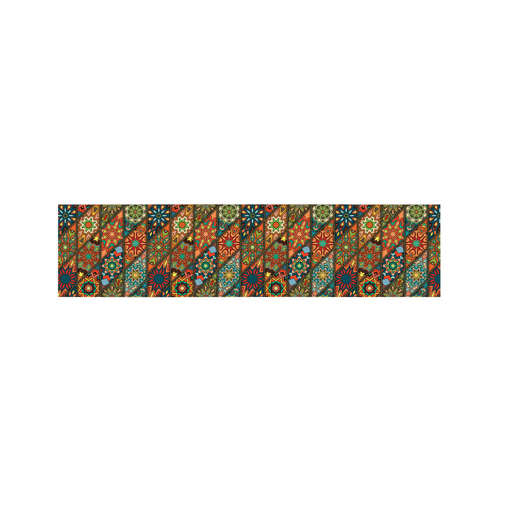 Indian Floral Patchwork Pattern Print Bed Runner