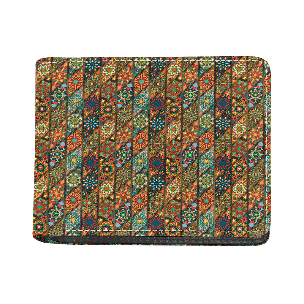 Indian Floral Patchwork Pattern Print Bifold Wallet