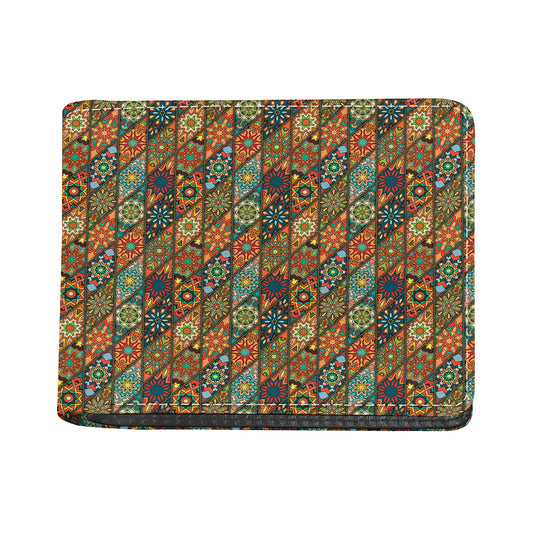 Indian Floral Patchwork Pattern Print Bifold Wallet