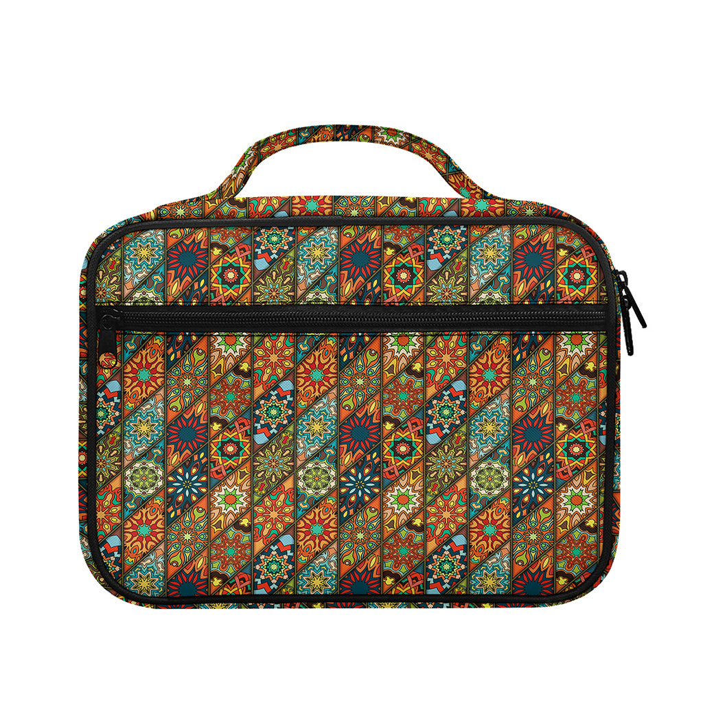 Indian Floral Patchwork Pattern Print Briefcase Bible Bag