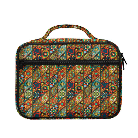 Indian Floral Patchwork Pattern Print Briefcase Bible Bag