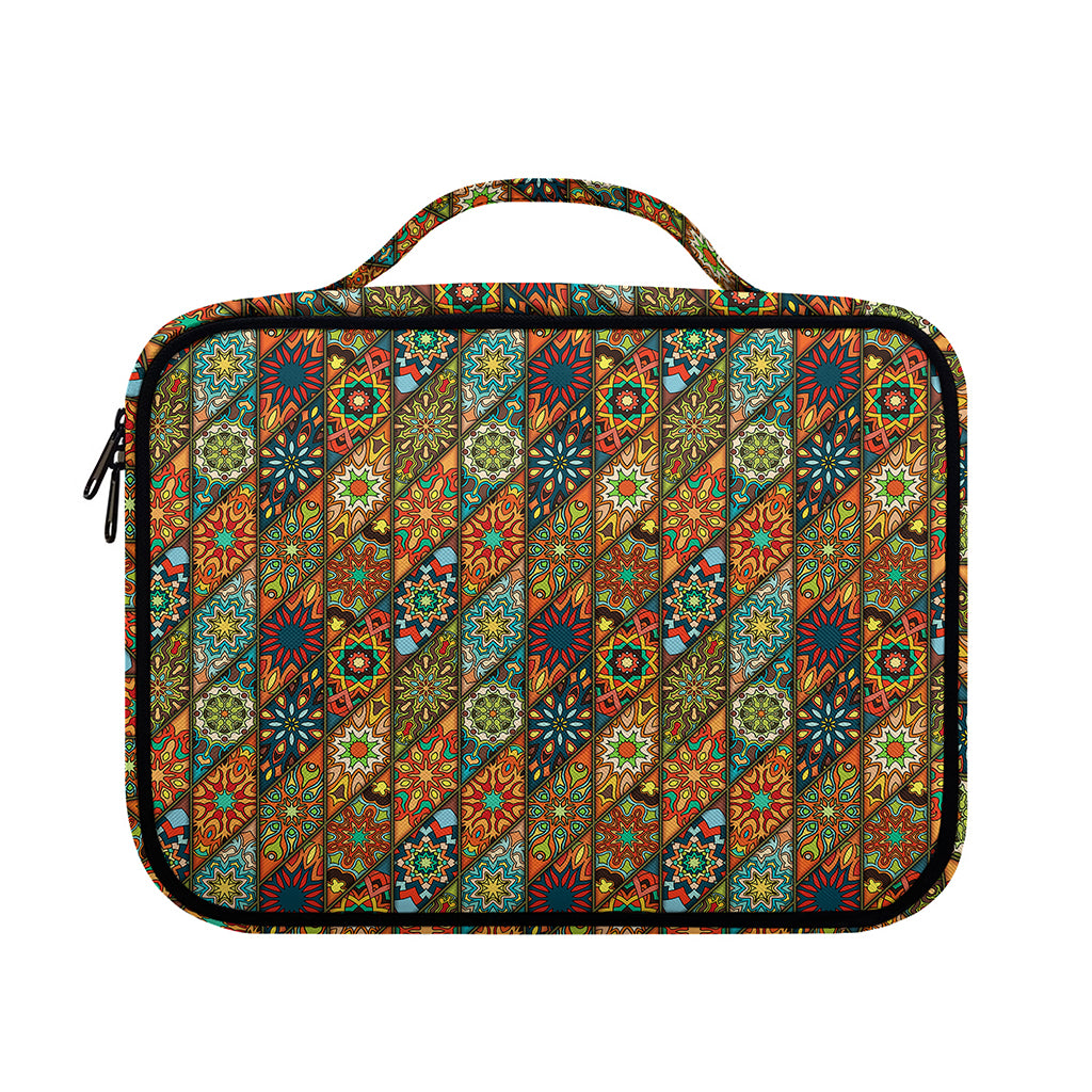 Indian Floral Patchwork Pattern Print Briefcase Bible Bag