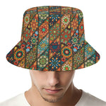 Indian Floral Patchwork Pattern Print Bucket Hat